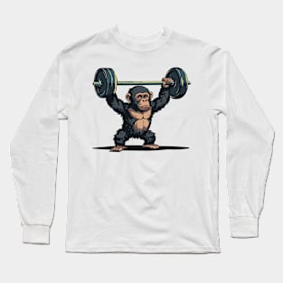 monkey at gym Long Sleeve T-Shirt